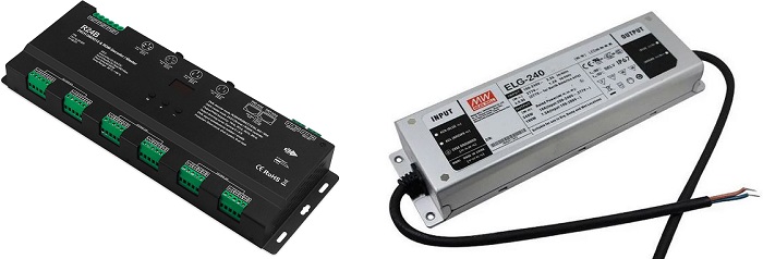 کنترلر و منبع تغذیه RGBW